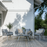 Nohr Loungeset 'Felica' Met bank, 2 loungestoelen en tafel, kleur Grijs