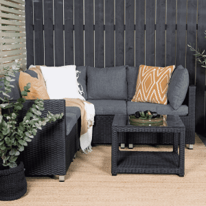 Nohr Loungeset 'Jennika' Met hoekbank en tafel, kleur Zwart