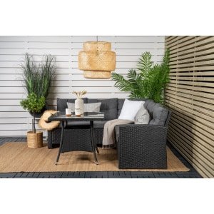 Nohr Loungeset 'Katlyn' Met hoekbank en tafel, kleur Zwart