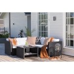 Nohr Loungeset 'Melandie' Met hoekbank en tafel, kleur Zwart/Wit