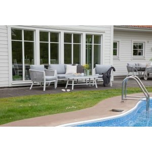 Nohr Loungeset 'Sauel' Met bank, 2 stoelen en tafel, kleur Grijs/Wit