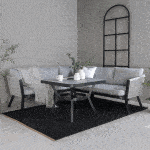 Nohr Loungeset 'Sauel' Met hoekbank en tafel, kleur Grijs/Zwart