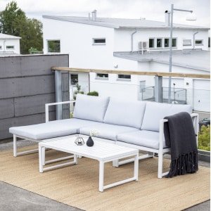 Nohr Loungeset 'Terah' Met loungebank en tafel, kleur Wit