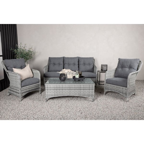 Nohr Outdoor Loungeset 'Shameria' Rattan, kleur Grijs