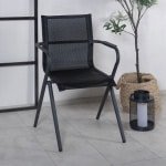 Nohr Tuinstoel 'Kinzie' Stapelbaar, kleur Zwart