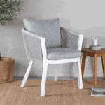 Nohr Tuinstoel 'Sauel' kleur Wit/Grijs