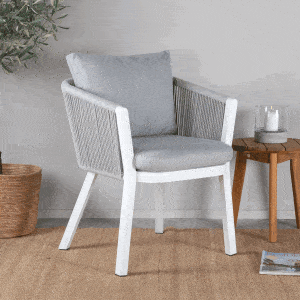 Nohr Tuinstoel 'Sauel' kleur Wit/Grijs