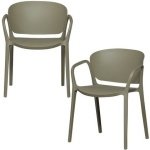 WOOOD Bent Tuinstoelen - Kunststof - Groen -Set van 2