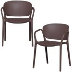 WOOOD Bent Tuinstoelen - Kunststof - Paars|Bruin - Set van 2