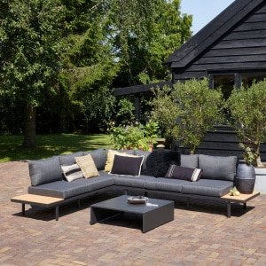 WOOOD Loungeset 'Bari' Polywood, kleur Antraciet