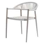 WOOOD Tuinstoel 'Yellow' Touw, kleur Lichtgrijs