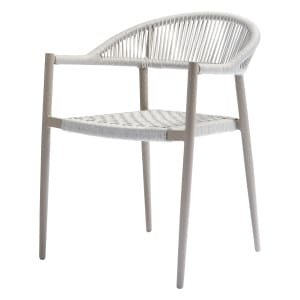 WOOOD Tuinstoel 'Yellow' Touw, kleur Lichtgrijs