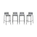 sweeek - Hoge tuinstoelen metaal (set van 4)