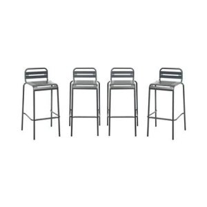 sweeek - Hoge tuinstoelen metaal (set van 4)