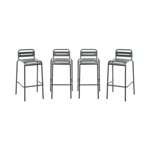 sweeek - Hoge tuinstoelen metaal (set van 4)
