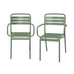 sweeek - Tuinstoelen metaal met armleuning (set van 2)