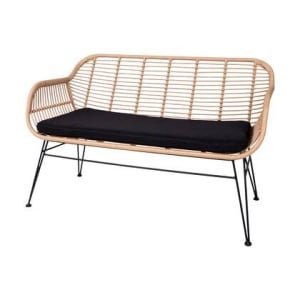 Artichok Madelein rotan tuinbank naturel - met zitkussen