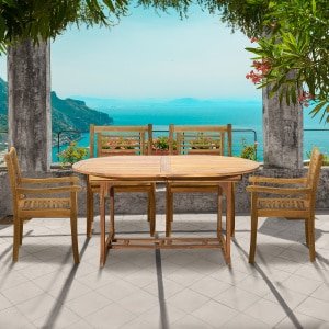 Artistiq Living Tuinset Larissa 4 stoelen + 1 uitschuifbare tafel, Acaciahout