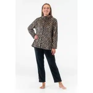 Gaubert dames huispak Fleece - Loungeset met rits - Vrouwen warm pyjama pak - loungewear
