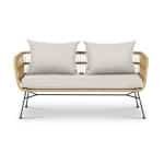 Lisomme Dax rotan tuinbank zand - met zitkussens