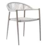 WOOOD Outdoor Eetkamerstoel 'Yellow' Geweven touw, kleur Lichtgrijs