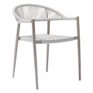 WOOOD Outdoor Eetkamerstoel 'Yellow' Geweven touw, kleur Lichtgrijs