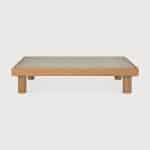 Ethnicraft Outdoor Salontafel Monocle Teakhout en Beton, 120 x 83cm - Lichtgrijs