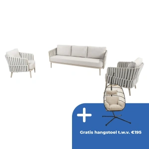 Eva loungeset 3-zit lounge bank + 2x lounge stoel