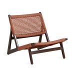 Jesper Home Outdoor Fauteuil 'Kuwana' Espresso Teakhout, kleur Cinnamon