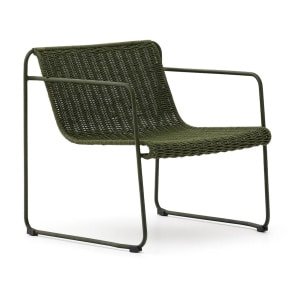 Kave Home Outdoor Fauteuil 'Maurina' Touw en staal, kleur Groen