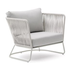 Kave Home Outdoor Fauteuil 'Saconca' Gevlochten touw, kleur Grijs