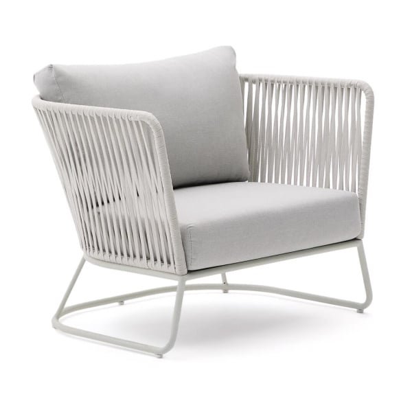 Kave Home Outdoor Fauteuil 'Saconca' Gevlochten touw, kleur Grijs