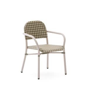 Kave Home Tuinstoel 'Tuccia' Rattan, kleur Beige/Groen