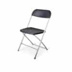 Klapstoel kunststof Cannes lichtgrijs frame - zwarte zitting