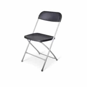 Klapstoel kunststof Cannes lichtgrijs frame - zwarte zitting