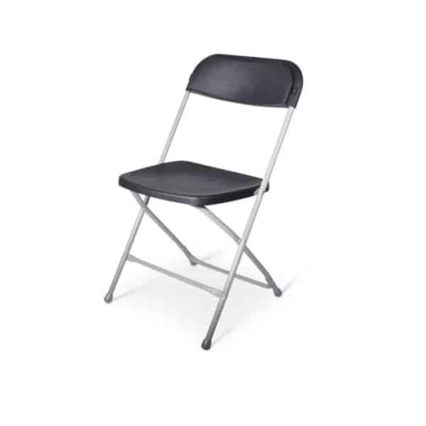 Klapstoel kunststof Cannes lichtgrijs frame - zwarte zitting