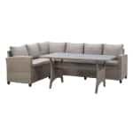 Leen Bakker - Loungeset Dining Blanes - Metaal/ - 73x180x240 Cm - Wicker - Grijs