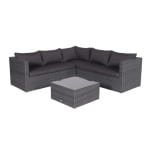 Montana loungeset 4-delig earl grey / donker antraciet- - - Garden Impressions