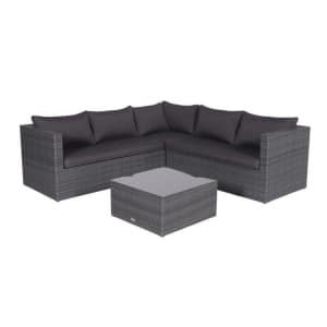 Montana loungeset 4-delig earl grey / donker antraciet- - - Garden Impressions