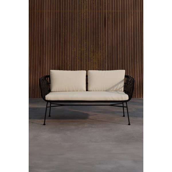 Nohr 3-zits Tuinbank Marison Rattan, 140cm - Zwart