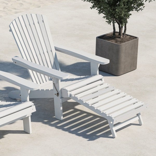 Nohr Inklapbare Loungestoel 'Tomica' Acaciahout, kleur Wit