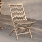 Nohr Inklapbare Tuinstoel 'Amberia' Teakhout, kleur Whitewash