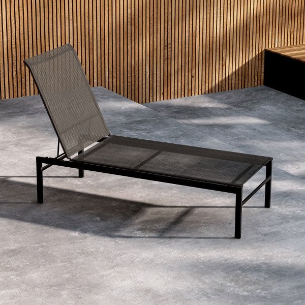 Nohr Ligbed 'Romney' Textileen, kleur Zwart