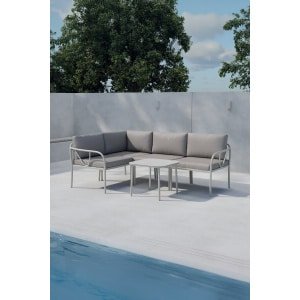 Nohr Loungeset Kalicia Met hoekbank en tafel - Bruin/Beige