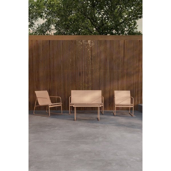 Nohr Loungeset Karilynn Met bank, 2 stoelen en tafel - Beige