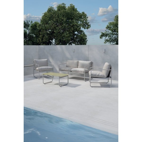 Nohr Loungeset Nikisha Met bank, 2 stoelen en tafel - Beige