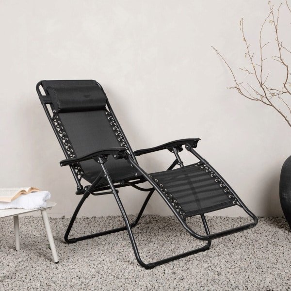 Nohr Loungestoel 'Jonel' Textileen, kleur Zwart