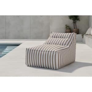 Nohr Outdoor Loungestoel 'Carlson' Olefin, kleur Wit/Beige Gestreept