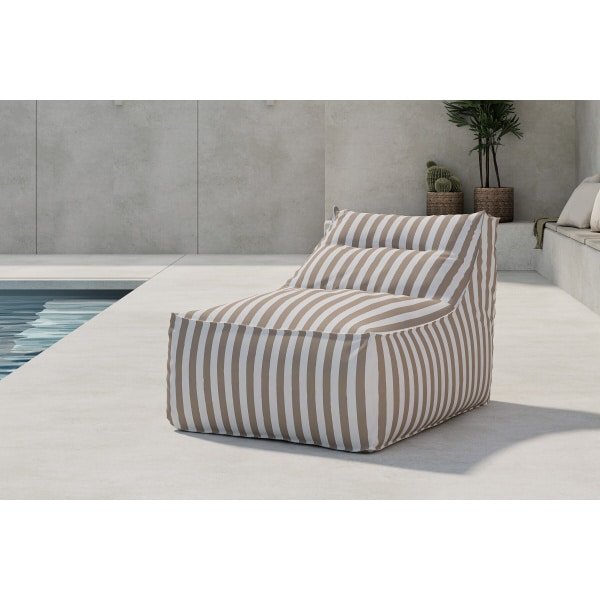 Nohr Outdoor Loungestoel 'Carlson' Olefin, kleur Wit/Beige Gestreept