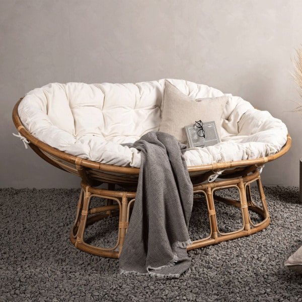 Nohr Outdoor Loveseat 'Larhonda' Rotan, kleur Off White
